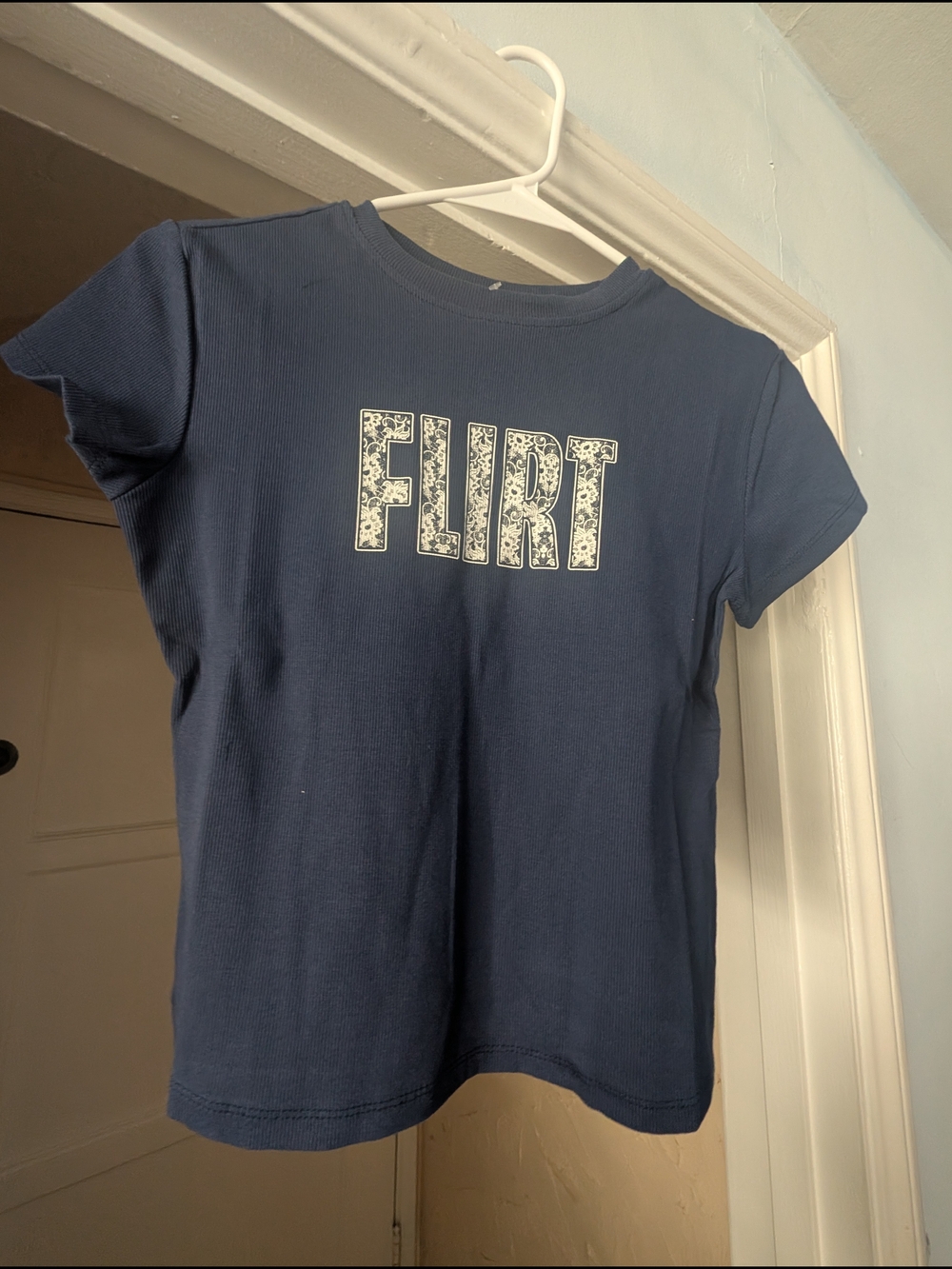 Torrid Navy Blue "FLIRT" Graphic Short Sleeve Tee